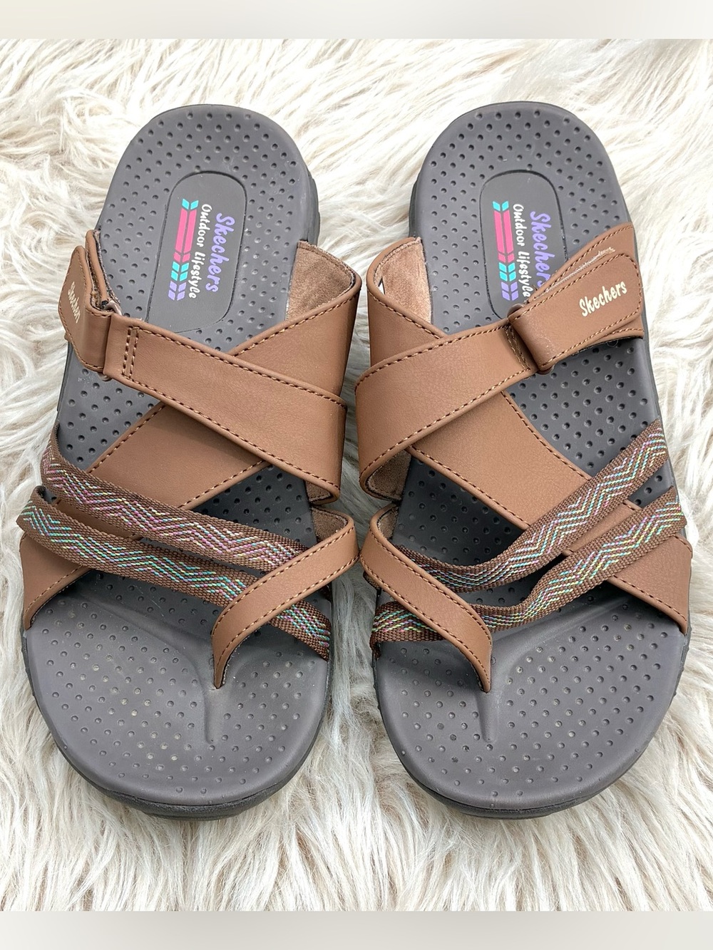 Skechers Women’s Reggae Sunday Stroll Slide Sandals Sz 8 - Picture 4 of 8